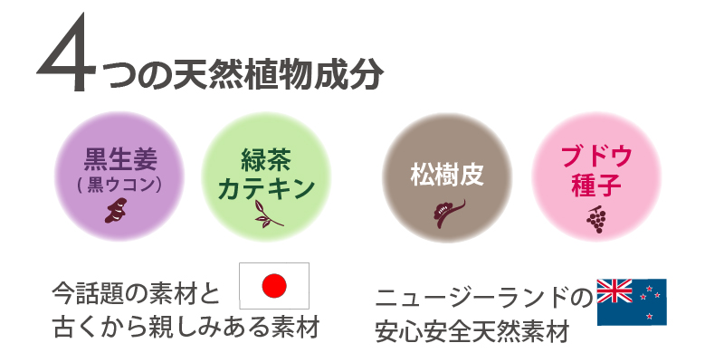 黒生姜・緑茶カテキン・松樹皮・ブドウ種子の4つのポリフェノール配合!カルテノールは若さを支えるサプリメントです。